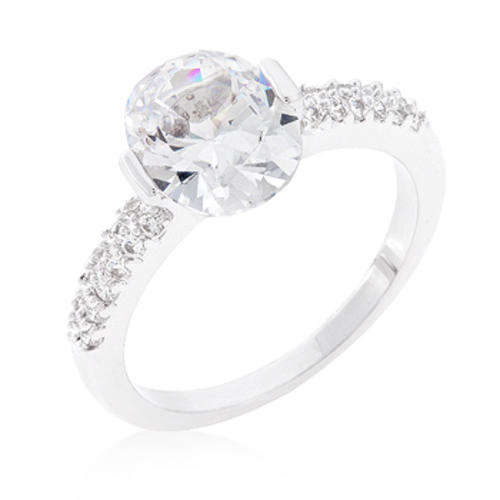 Clear Oval CZ Engagement Ring *USA IMPORT*